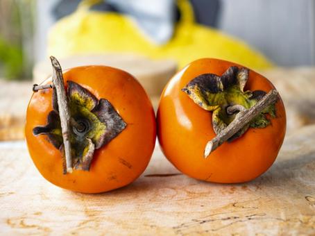 旬を待つ富士柿のつややか果実 富士柿,柿,果物の写真素材