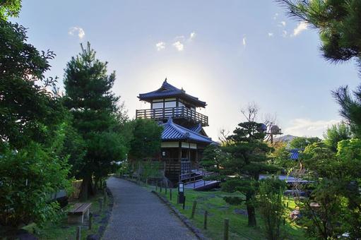 逆光の池田城 逆光の池田城 陽射し,逆光,池田城の写真素材