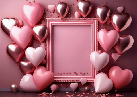 ハートの風船フレームの写真
