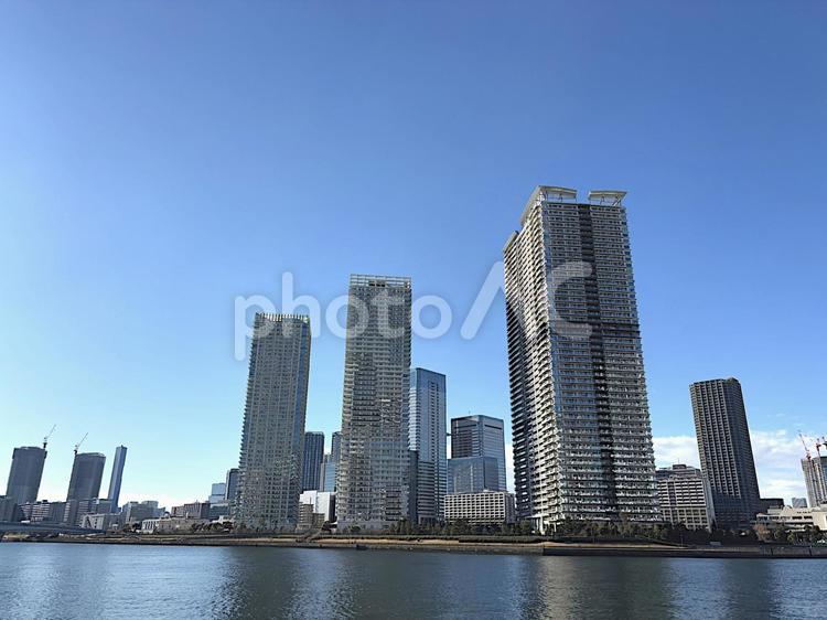晴海地区のタワーマンション群 タワーマンション,高層マンション,林立の写真素材
