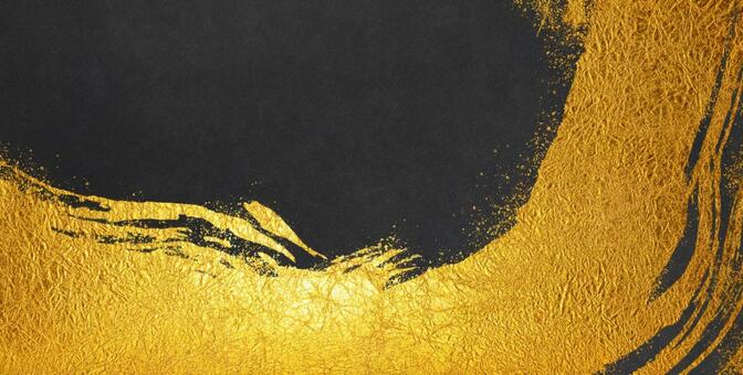 黒和紙に金の模様が描かれた高級感ある背景 和紙,黒,背景の写真素材