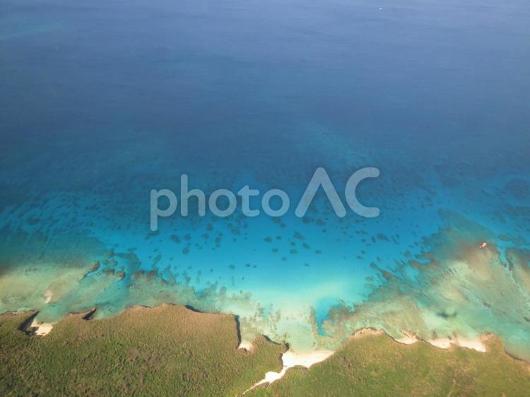 宮古島　機内から 宮古島,上空,航空写真の写真素材