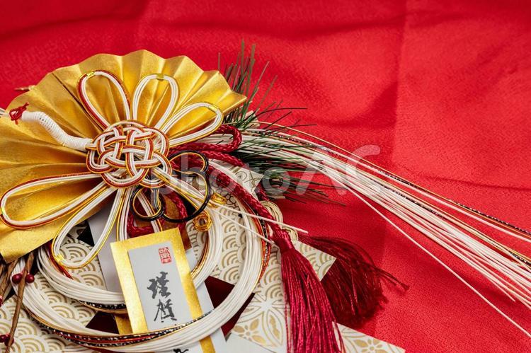 正月のお飾りのアップ お正月,年賀状,年賀状素材の写真素材