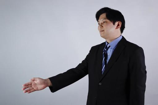 Photo, businessman, man in a suit, handshake, 