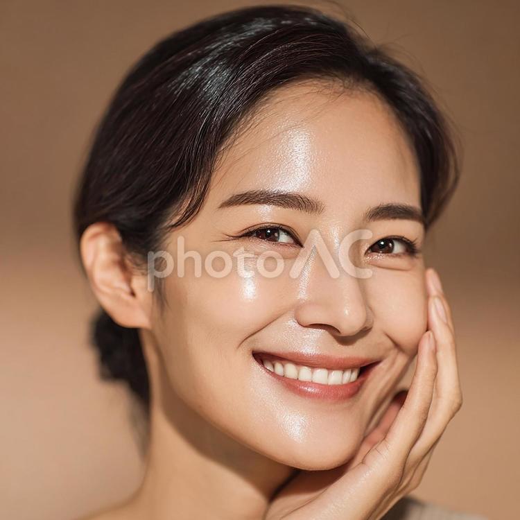 健康的な肌と明るい笑顔の女性 女性,アジア人,ポートレートの写真素材