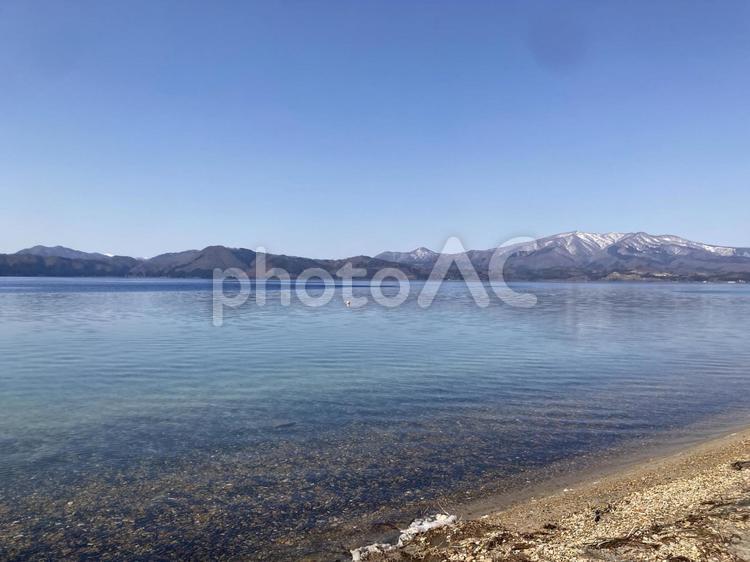 田沢湖の景色　秋田県 田沢湖,秋田県,湖の写真素材