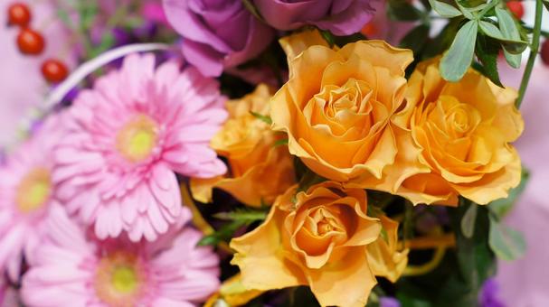 フラワーアレンジメント-1639 フラワーアレンジメント-1639 フラワーアレンジメント,バラ,オレンジ色の写真素材