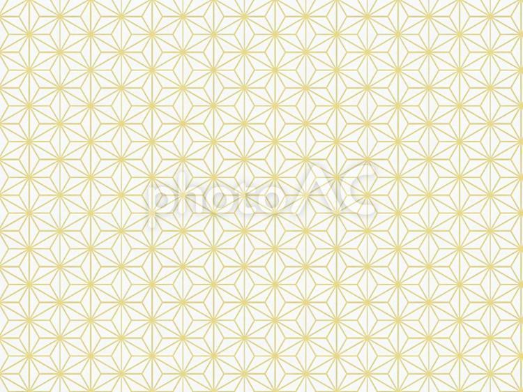 金色の和柄の背景壁紙素材 麻の葉文様 背景,和風,和柄の写真素材