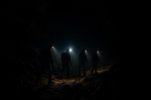 暗闇に挑む洞窟探検の写真