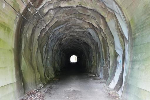 トンネルの向こう トンネルの向こう ユーシン渓谷,トンネル,岩肌の写真素材