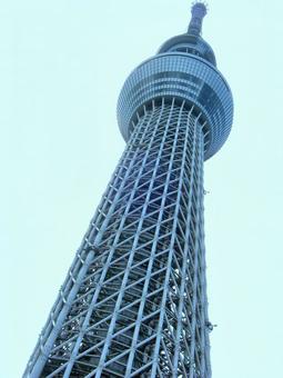 曇り日の東京スカイツリー-69 東京スカイツリー,曇り日,雲の写真素材