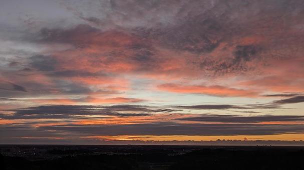 朝焼けと日の出 朝焼け,絶景,日の出の写真素材
