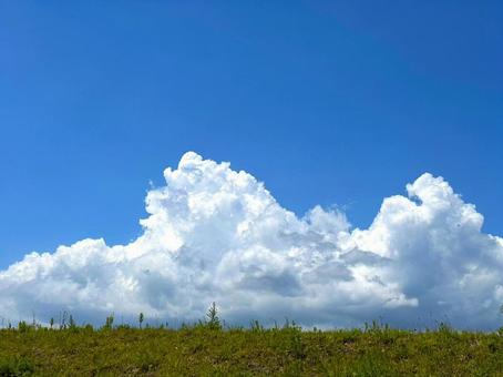 夏空と入道雲 夏空と入道雲 晴天,風景,背景の写真素材
