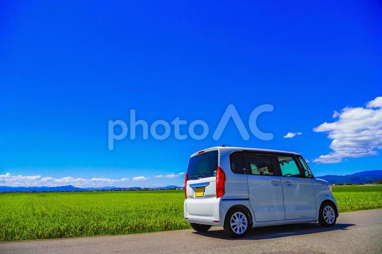 軽自動車と青空 軽自動車,交通,車の写真素材