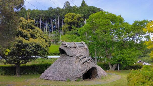 ヒラシロ遺跡 縄文,遺跡,住居の写真素材
