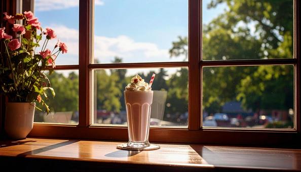 カフェのアイスカフェラテ カフェのアイスカフェラテ アイスコーヒー,カフェオレ,アイスの写真素材