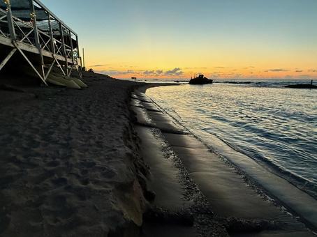 砂浜の侵食 砂浜の侵食 海岸,砂浜,侵食の写真素材