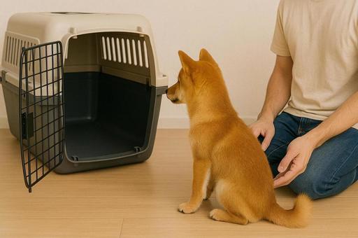 犬のクレートトレーニングの写真