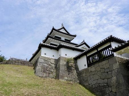 白河小峰城御三階櫓を見上げる 白河小峰城御三階櫓を見上げる 白河小峰城,小峰城,白河市の写真素材