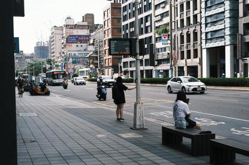 台北のバス停 台北のバス停 台湾,台北,バス停の写真素材