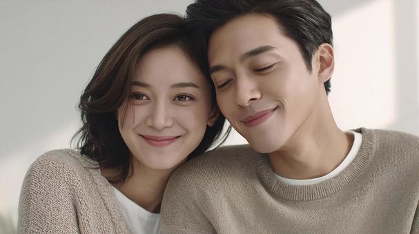 ロマンチックな若い男女のハグの写真