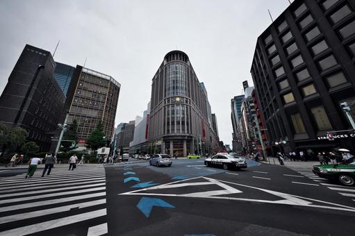 日本橋北詰交差点 日本橋北詰交差点 東京都中央区,日本橋室町,北詰交差点の写真素材
