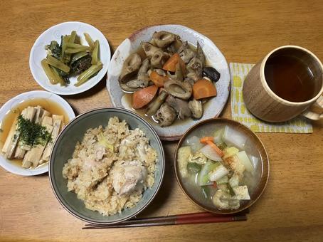 自炊メシ 自炊メシ 自炊,煮物,炊き込みご飯の写真素材