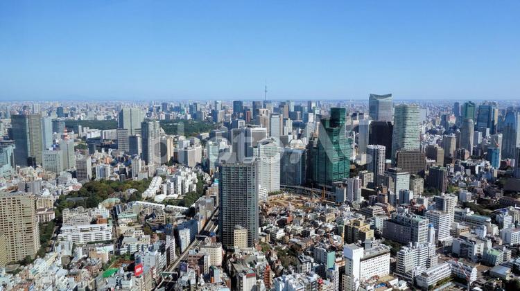 都会の風景を六本木ヒルズの屋上から見てみた 都会,風景,屋上の写真素材