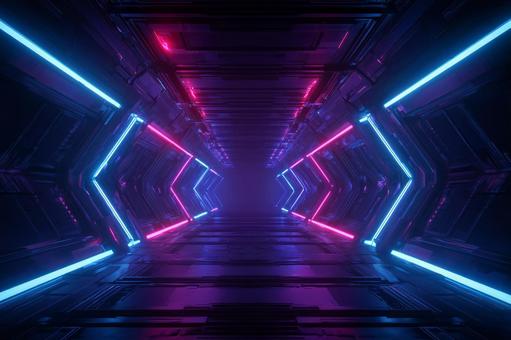 近未来、SF、宇宙船の通路のイメージ 近未来、SF、宇宙船の通路のイメージの写真