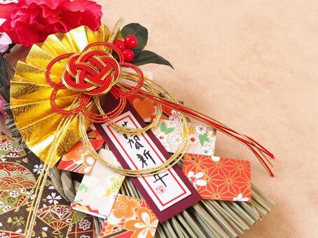 謹賀新年 正月,しめ縄,年賀状の写真素材