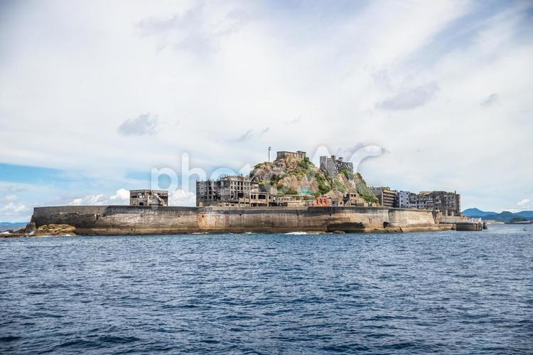 長崎県　軍艦島（端島）の風景 軍艦島,端島,長崎県の写真素材