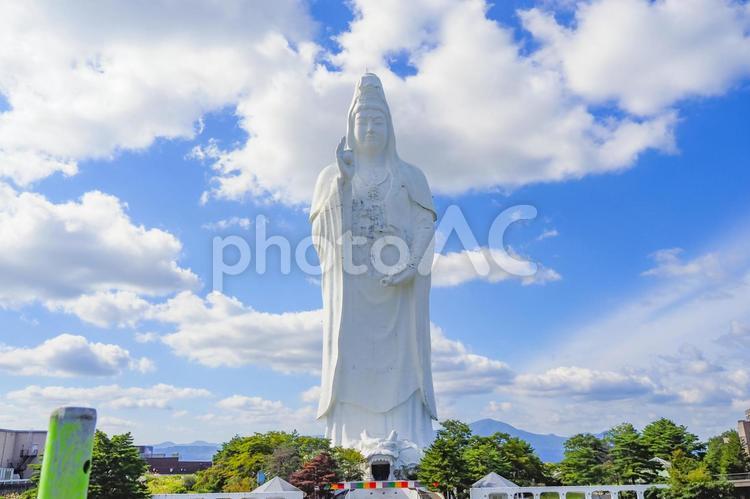 仙台大観音 宮城県仙台市 仙台大観音,観音像,観音様の写真素材