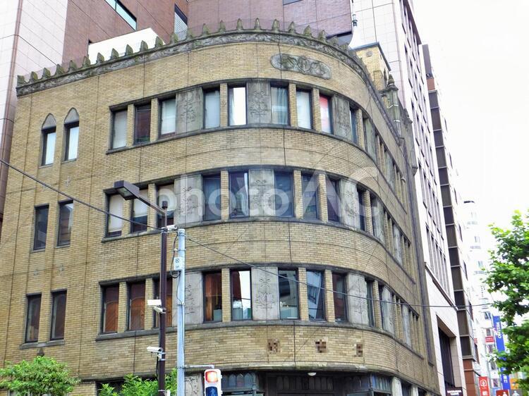 銀座の街並み１ 古い建物,曲線,銀座の写真素材