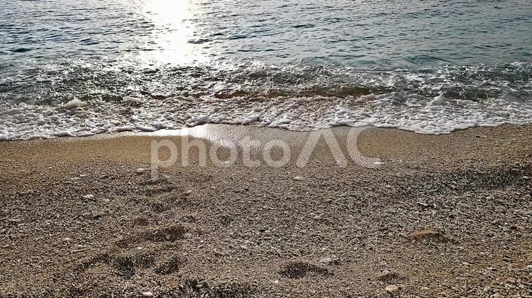 阿嘉島の夕方のヒズシビーチの波打ち際 ヒズシ,ビーチ,波打ち際の写真素材