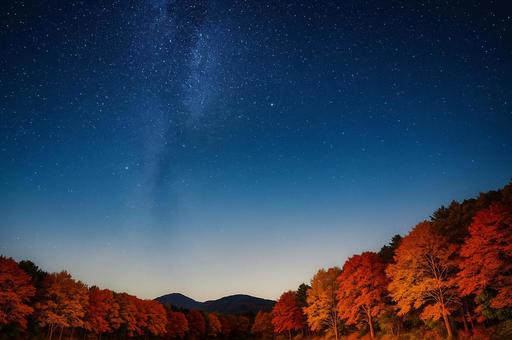 秋の満天の星空 秋の満天の星空の写真