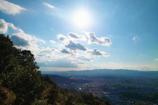 大文字山からの景色 大文字山,如意ヶ岳,山の写真素材