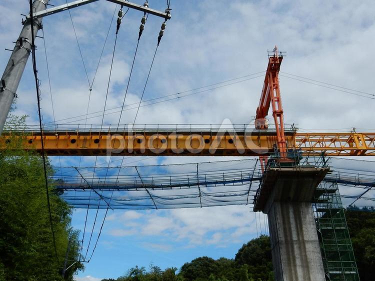 【工事写真】道路建設現場 道路,橋梁,架設の写真素材