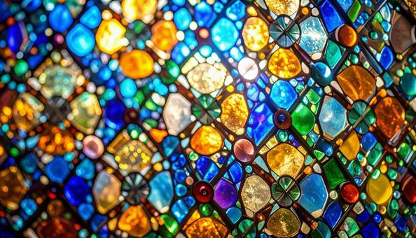 きらびやかなステンドグラスのテクスチャ きらびやかなステンドグラスのテクスチャの写真