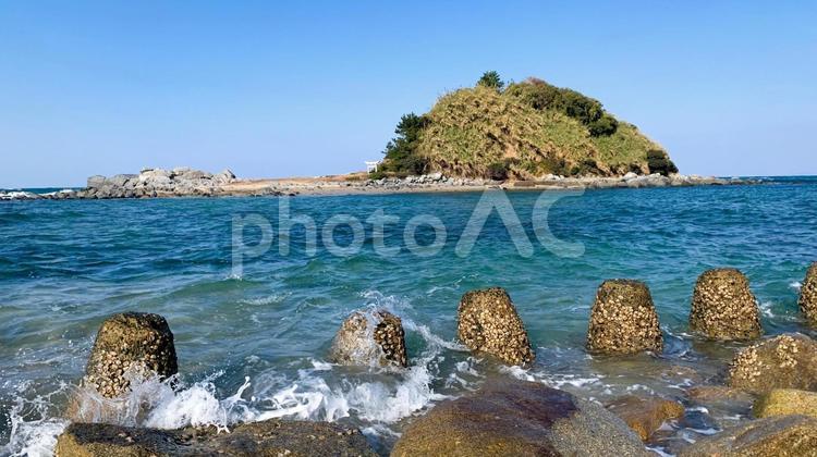 志賀島の美しい下馬ヶ浜の風景 志賀島,下馬ヶ浜,福岡県の写真素材