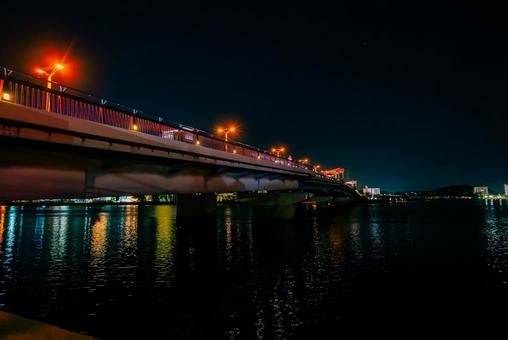 【島根】松江の夜景 島根,松江,夜景の写真素材