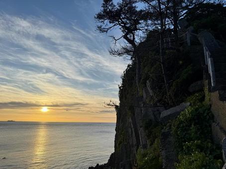 Evening sky at Echizen Coast, Hokoshima, Fukui Prefecture, JPG