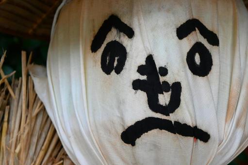 お米とかかし かかし,畑,田んぼの写真素材