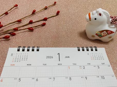 2026年1月カレンダー 1月,1月カレンダー,2026年の写真素材