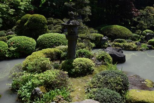 玉川寺庭園 国指定文化財 山形県鶴岡市 玉川寺庭園,玉川寺,ぎょくせんじの写真素材