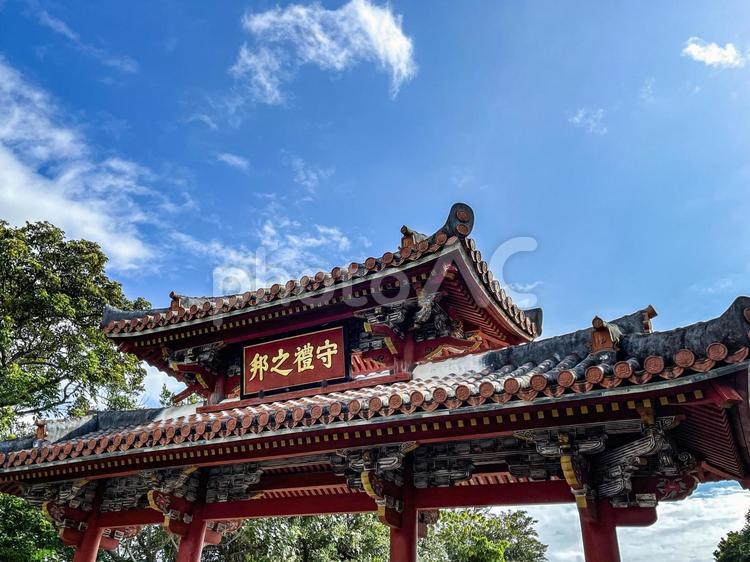 首里城　守礼門 守礼門,首里城,沖縄の写真素材