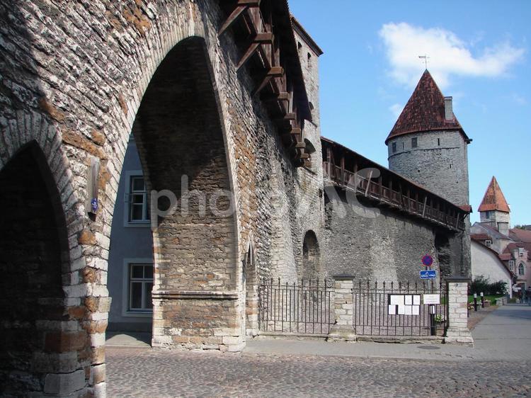 エストニア　タリン歴史地区の城壁 エストニア,タリン,タリン歴史地区の写真素材