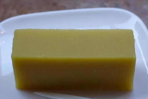 浅草のカフェの芋ようかん 芋ようかん,羊羹,和菓子の写真素材