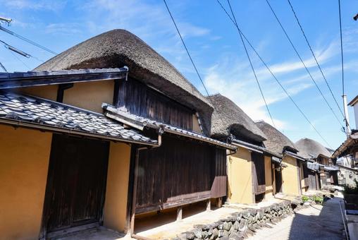 肥前浜宿 茅葺き町屋 肥前浜宿 茅葺き町屋 町並み,宿場町,肥前浜宿の写真素材