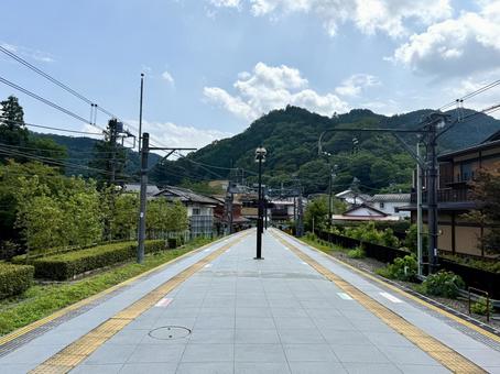 高尾山口駅のホーム 2025年夏 高尾山口駅のホーム 2025年夏 駅のホーム,プラットホーム,麓の写真素材