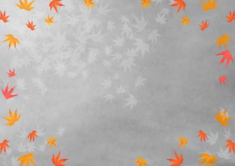 グレーの和紙背景に秋の紅葉の葉 グレーの和紙背景に秋の紅葉の葉 和紙,紅葉,もみじの写真素材